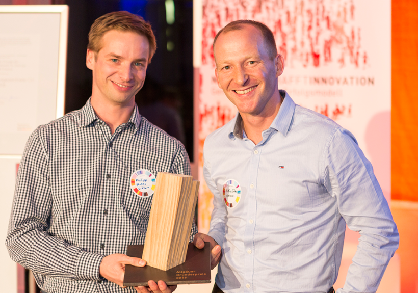Philipp Hasse und  Martin Löhle, Gründer des  Start-ups sitehero GmbH und Gewinner des Allgäuer  Gründerpreises 2016